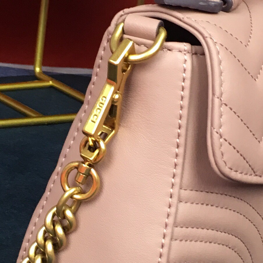 Gvc*1 GG MARMONT MATELASSÉ MINI BAG PINK 8.5"W x 5"H x 2.5"D