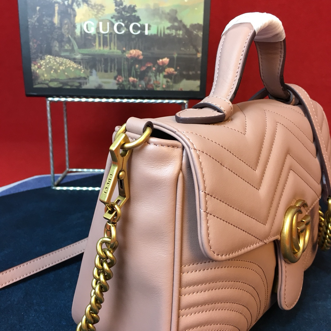 Gvc*1 GG MARMONT SMALL SHOULDER BAG PINK 10"W x 6"H x 3"D