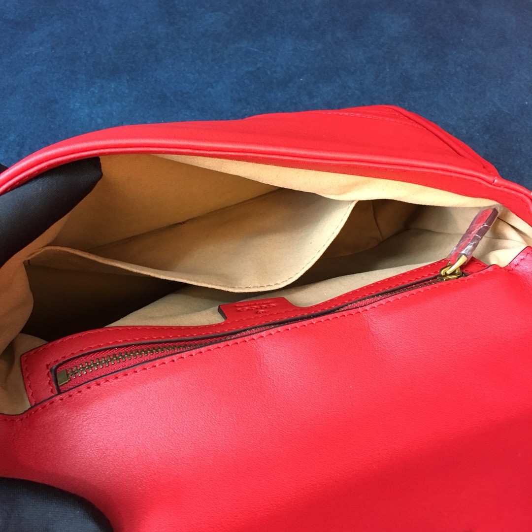 Gvc*1 GG MARMONT SMALL SHOULDER BAG RED 10"W x 6"H x 3"D