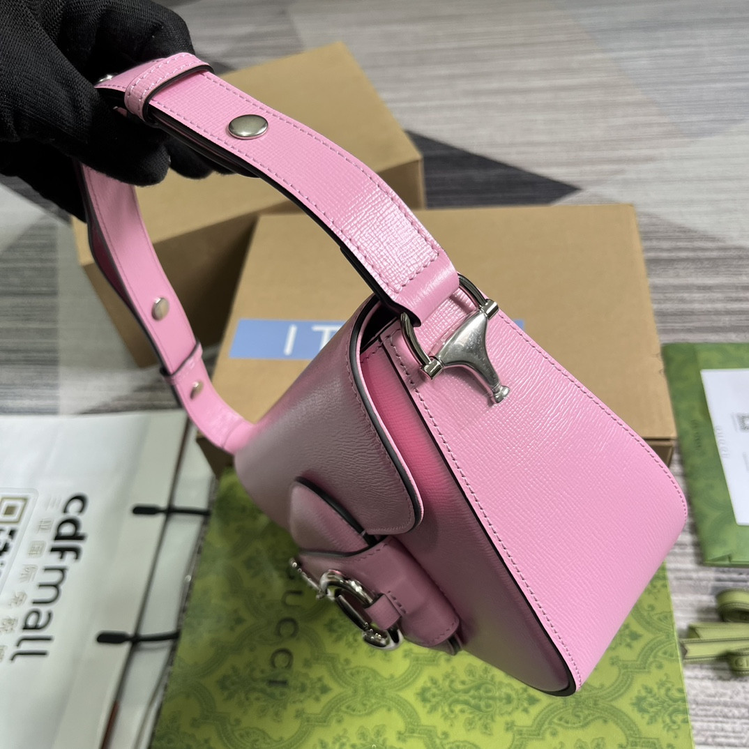 Gvc*1 HORSEBIT 1955 SMALL SHOULDER BAG pink 10.4"W x 6.7-4.1"H x 3.1-1.6"D