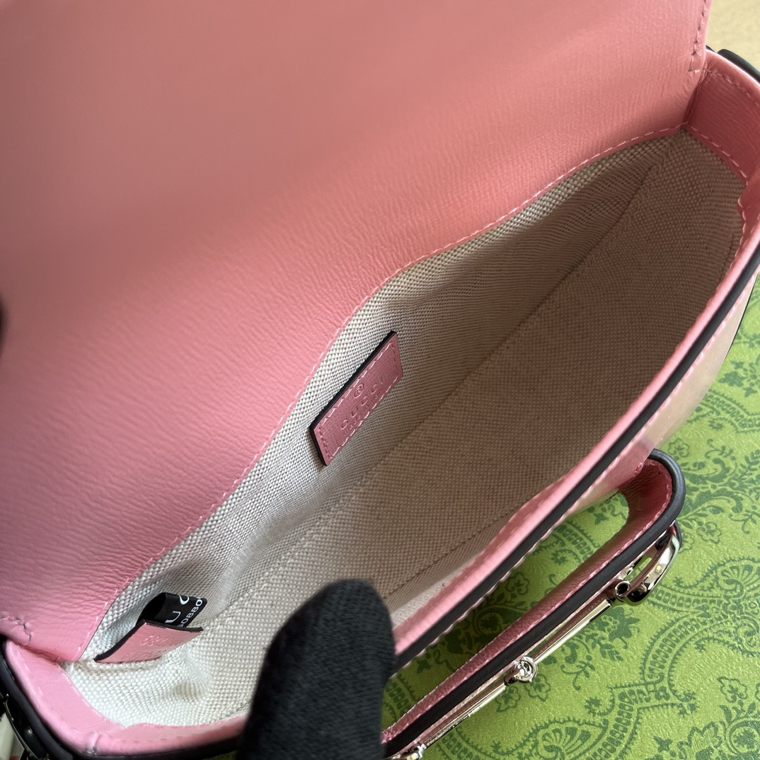 Gvc*1 HORSEBIT 1955 MINI SHOULDER BAG PINK 7.7"W x 5-3.1"H x 2.4-1.2"D