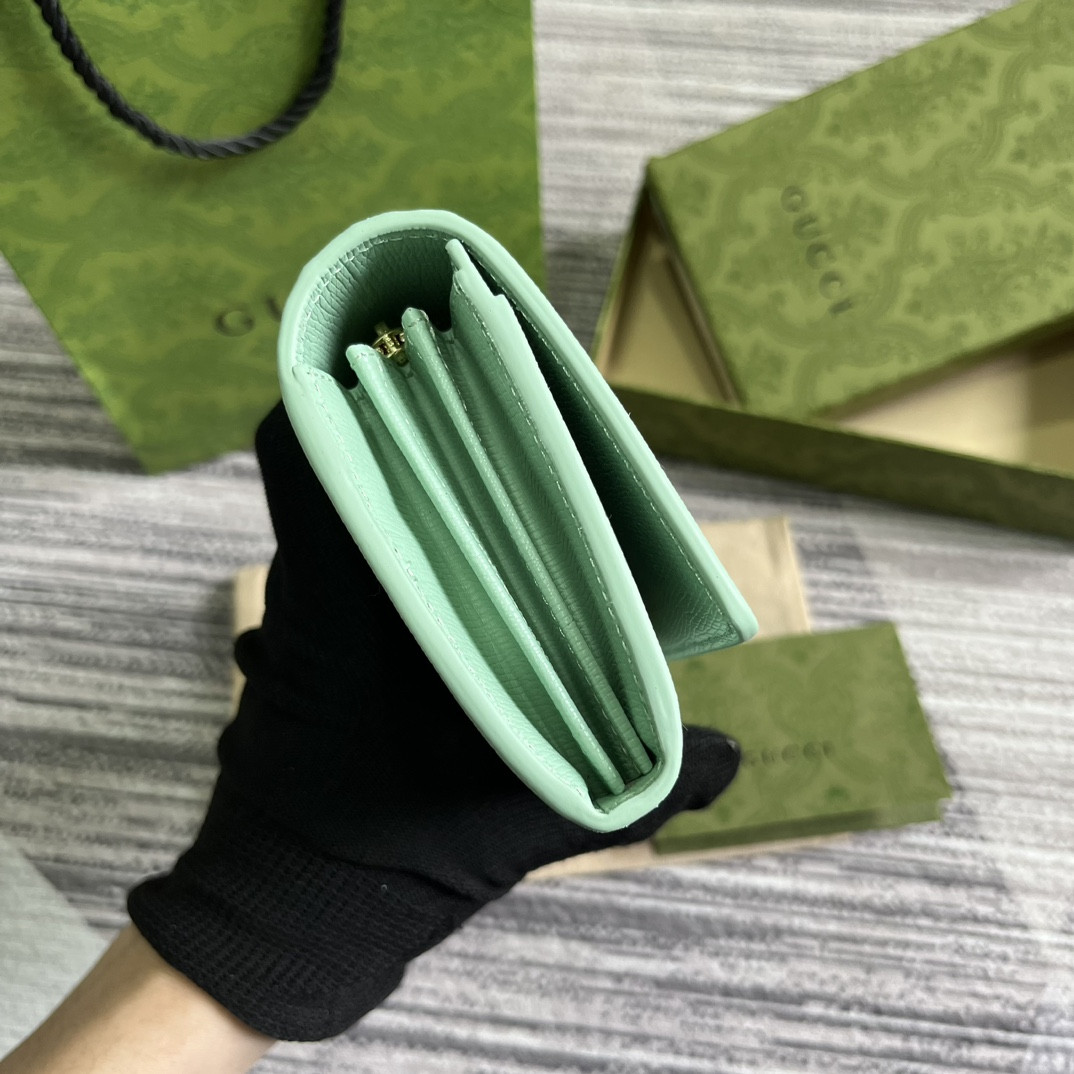 CONTINENTAL WALLET WITH Gvc*1 SCRIPT GREEN 7.5"W x 4"H x 1.4"D