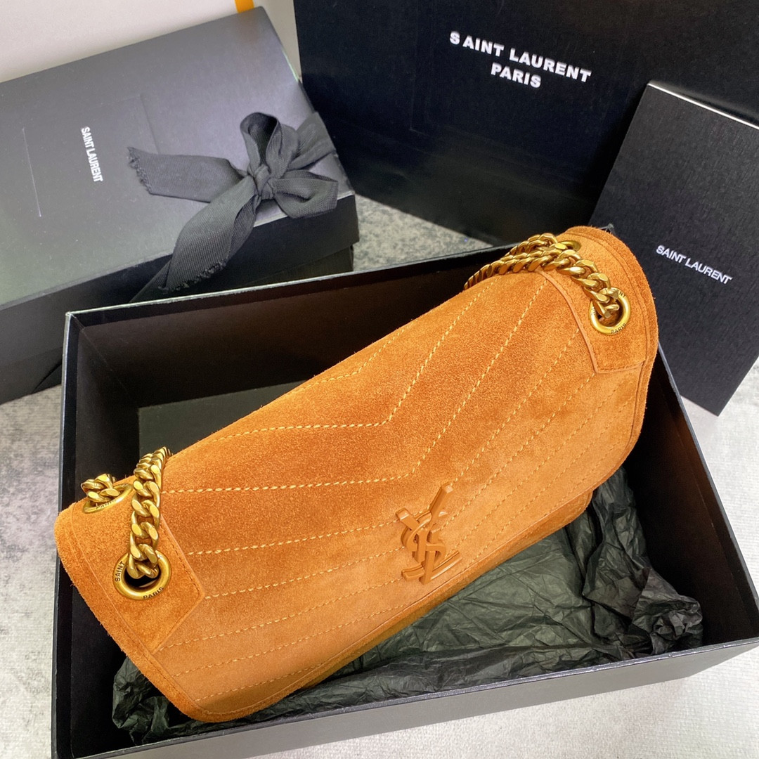 Y51 NIKI MEDIUM IN SUEDE ORANGE 11 X 7.8 X 3.3 INCHES