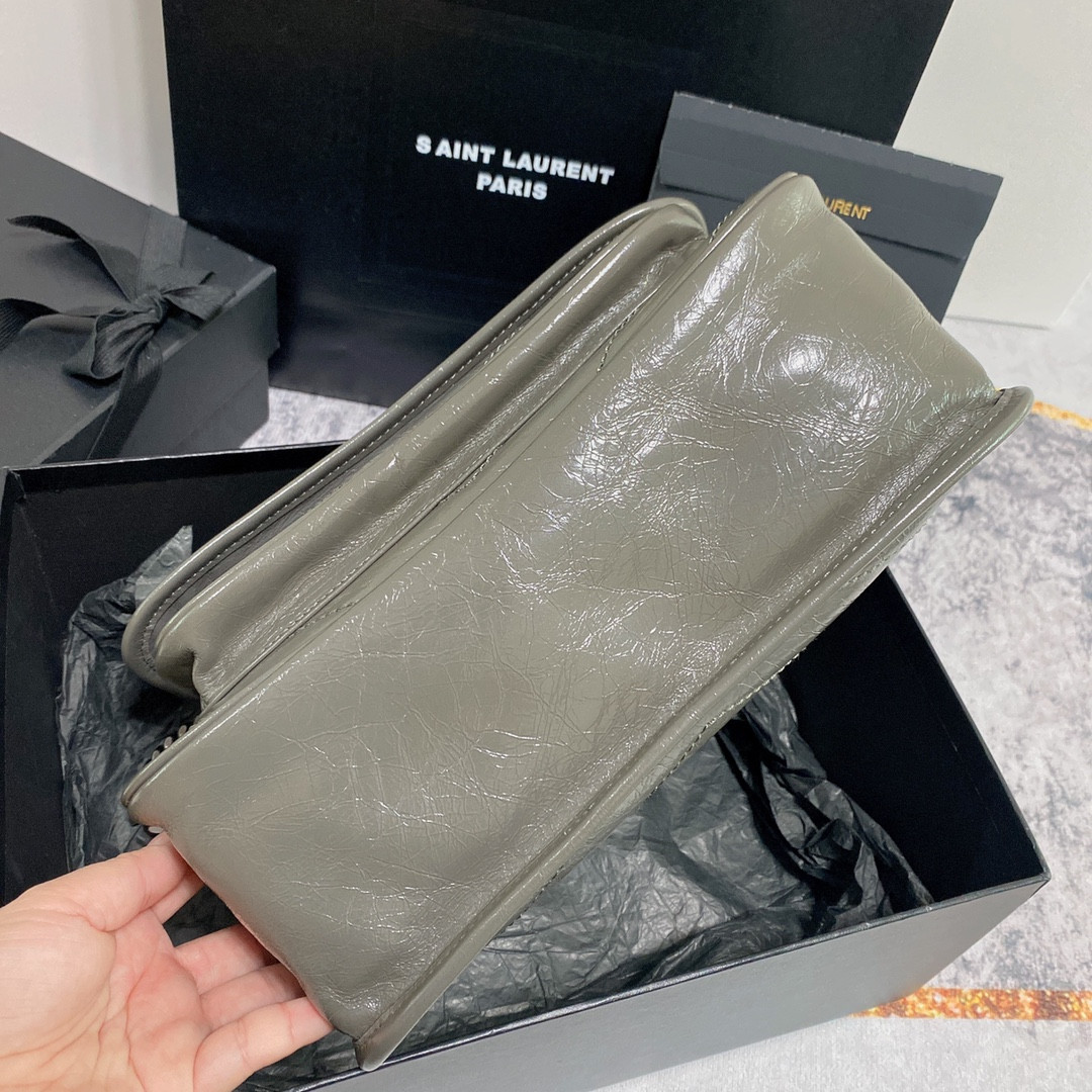 Y51 NIKI MEDIUM IN VINTAGE LEATHER STORM 11 X 7.8 X 3.3 INCHES