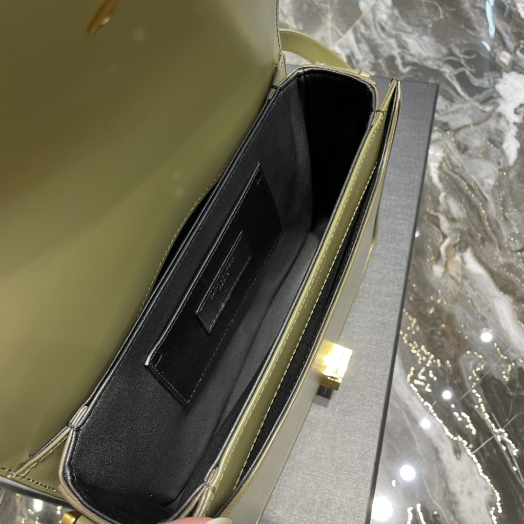 Y51 SOLFERINO MEDIUM SATCHEL IN BOX Sa1nt Lau*nt Avocado GREEN 9.1 X 6.3 X 2.4 INCHES