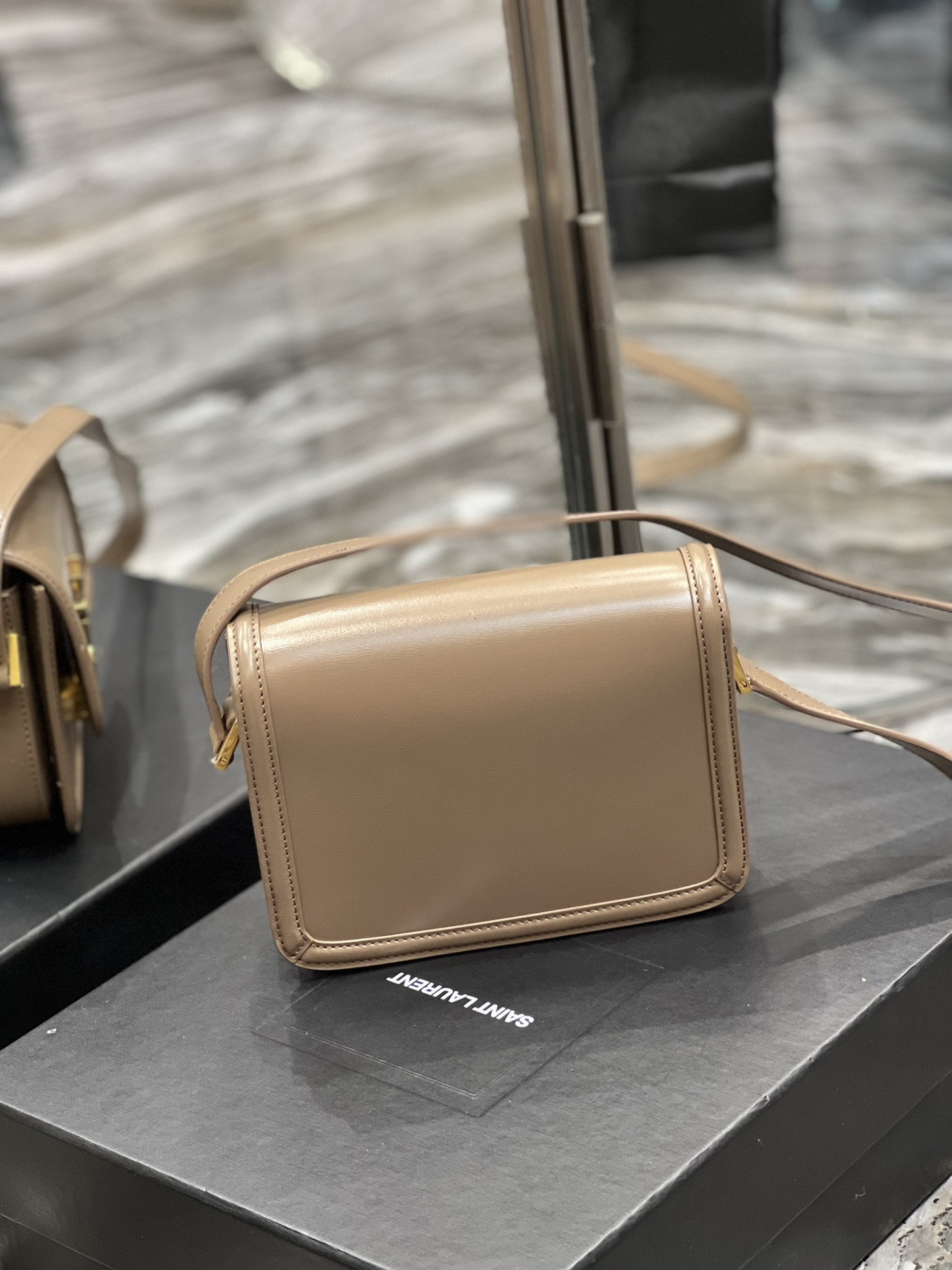 Y51 SOLFERINO SMALL SATCHEL IN BOX Sa1nt Lau*nt PINK 7.4 X 5.1 X 1.9 INCHES