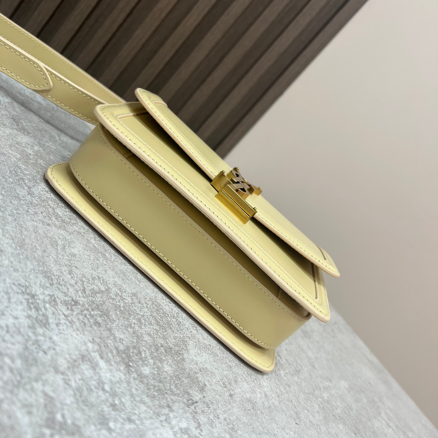 Y51 SOLFERINO SMALL SATCHEL IN BOX Sa1nt Lau*nt YELLOW 7.4 X 5.1 X 1.9 INCHES