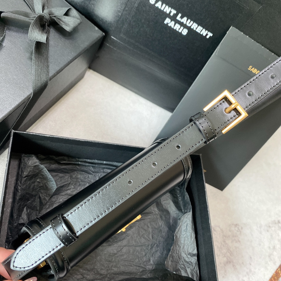 Y51 SOLFERINO SMALL SATCHEL IN BOX Sa1nt Lau*nt BLACK 7.4 X 5.1 X 1.9 INCHES