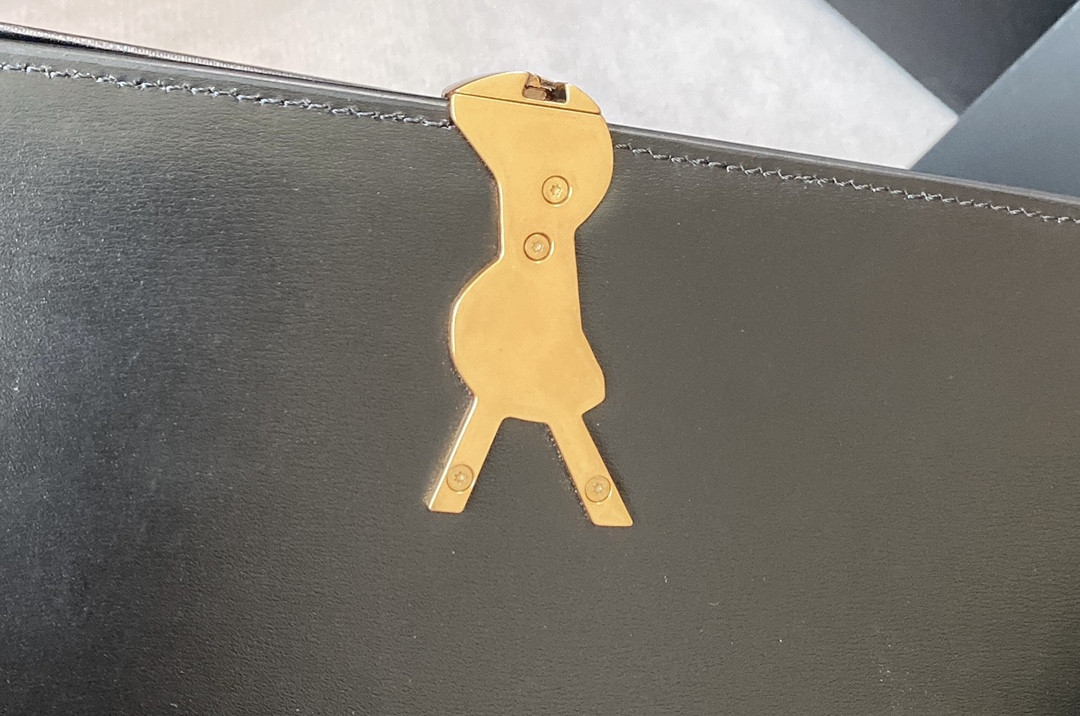 Y51 SOLFERINO MEDIUM SATCHEL IN BOX Sa1nt Lau*nt BLACK 9.1 X 6.3 X 2.4 INCHES