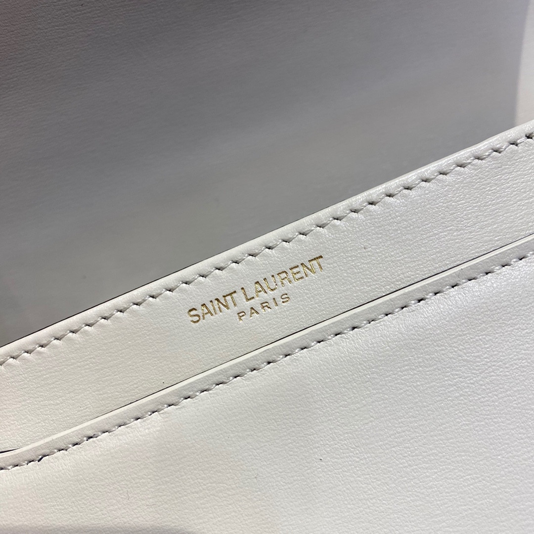 Y51 SOLFERINO SMALL SATCHEL IN BOX Sa1nt Lau*nt BLANC VINTAGE 7.4 X 5.1 X 1.9 INCHES