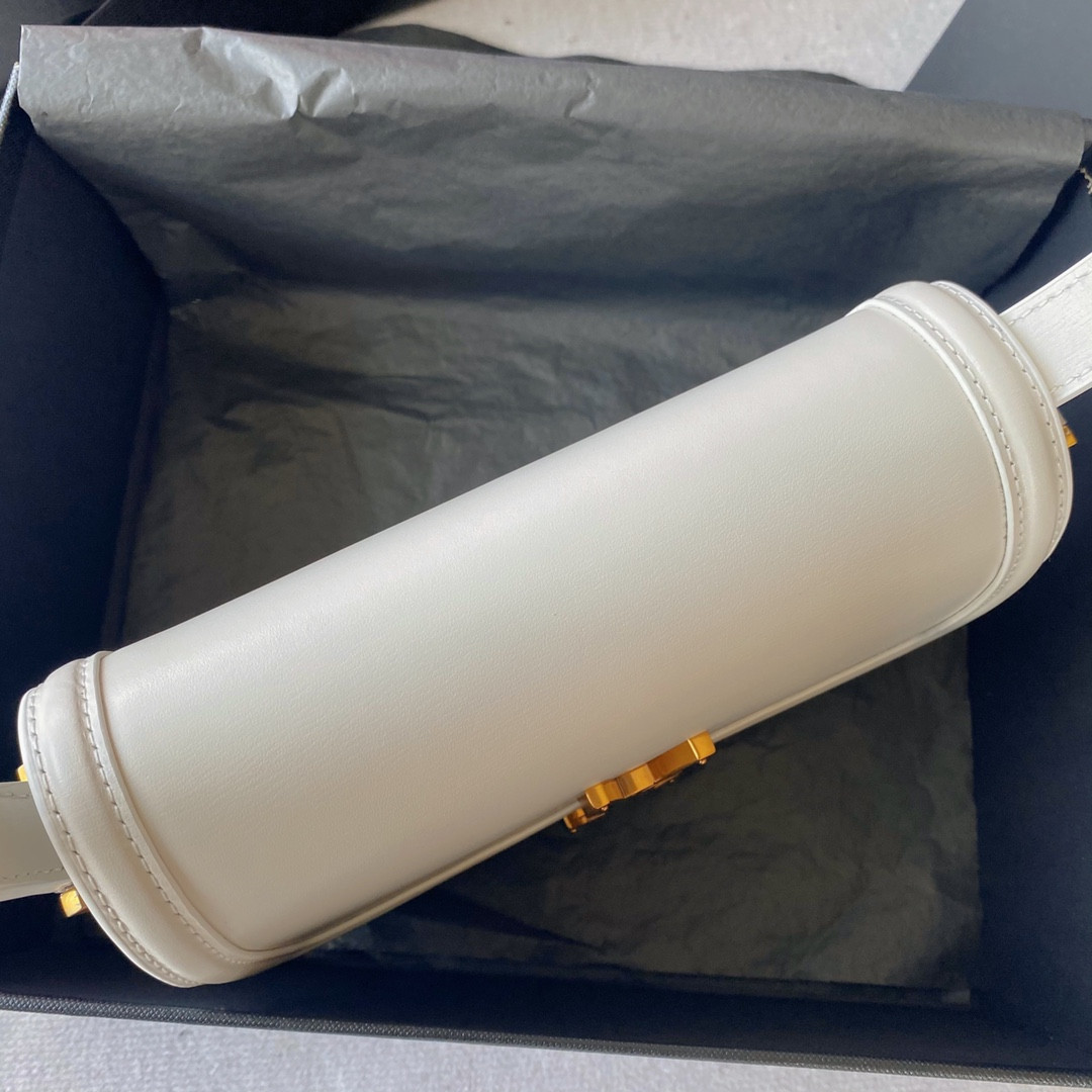 Y51 SOLFERINO SMALL SATCHEL IN BOX Sa1nt Lau*nt BLANC VINTAGE 7.4 X 5.1 X 1.9 INCHES