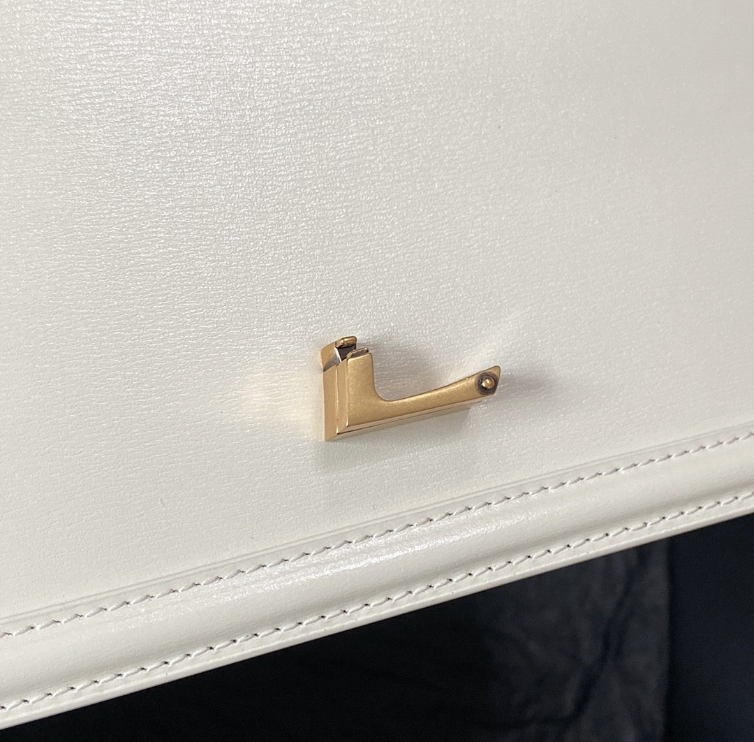 Y51 SOLFERINO MEDIUM SATCHEL IN BOX Sa1nt Lau*nt black white 9.1 X 6.3 X 2.4 INCHES