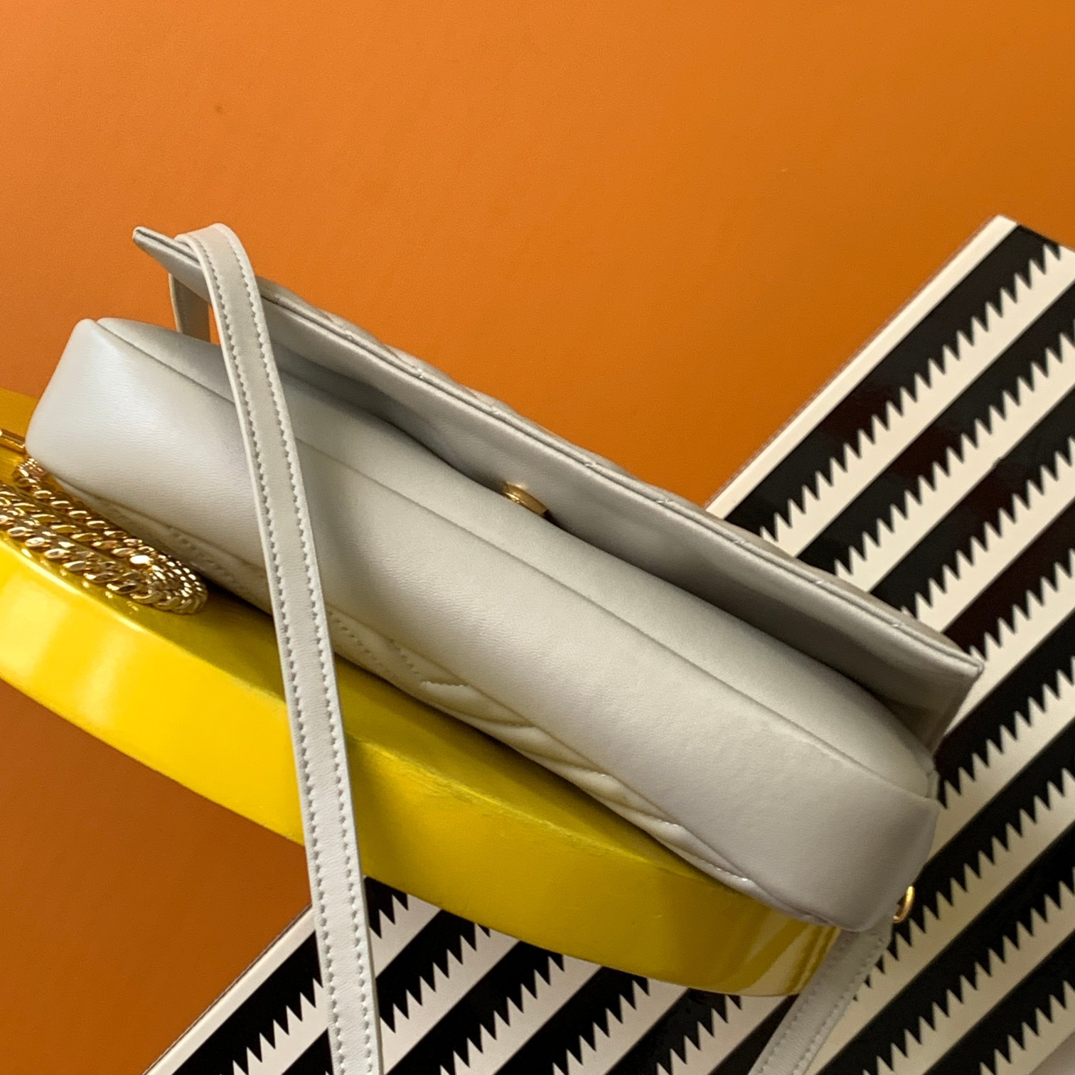 Y51 KATE 99 IN QUILTED NAPPA LEATHER WHITE 10.2 X 5.3 X 1.7 INCHES