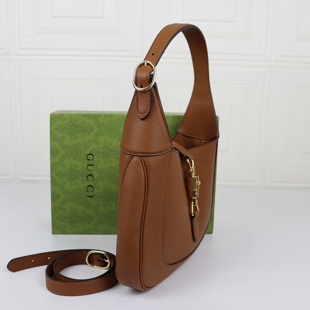 Gvc*1 JACKIE SMALL SHOULDER BAG Brown 10.8"W x 7.5"H x 1.6"D