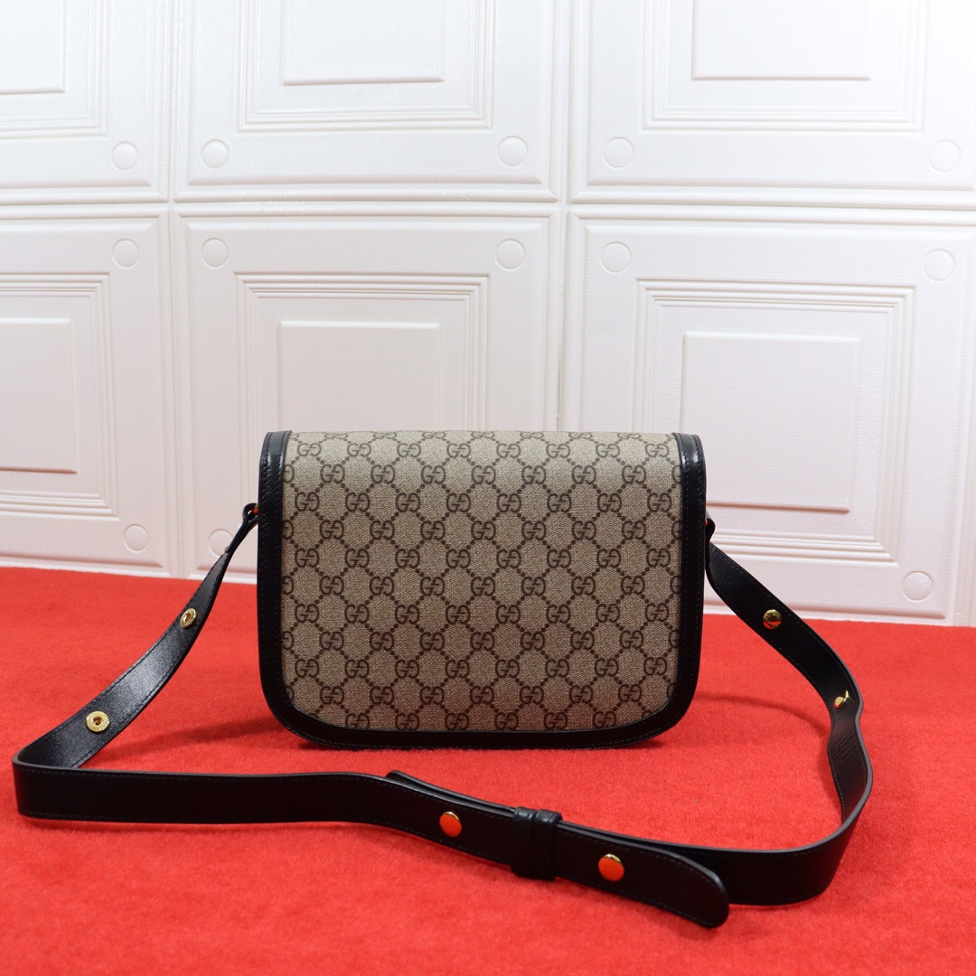 Gvc*1 HORSEBIT 1955 SHOULDER BAG Beige Black 9.8"W x 7"H x 3.1"D