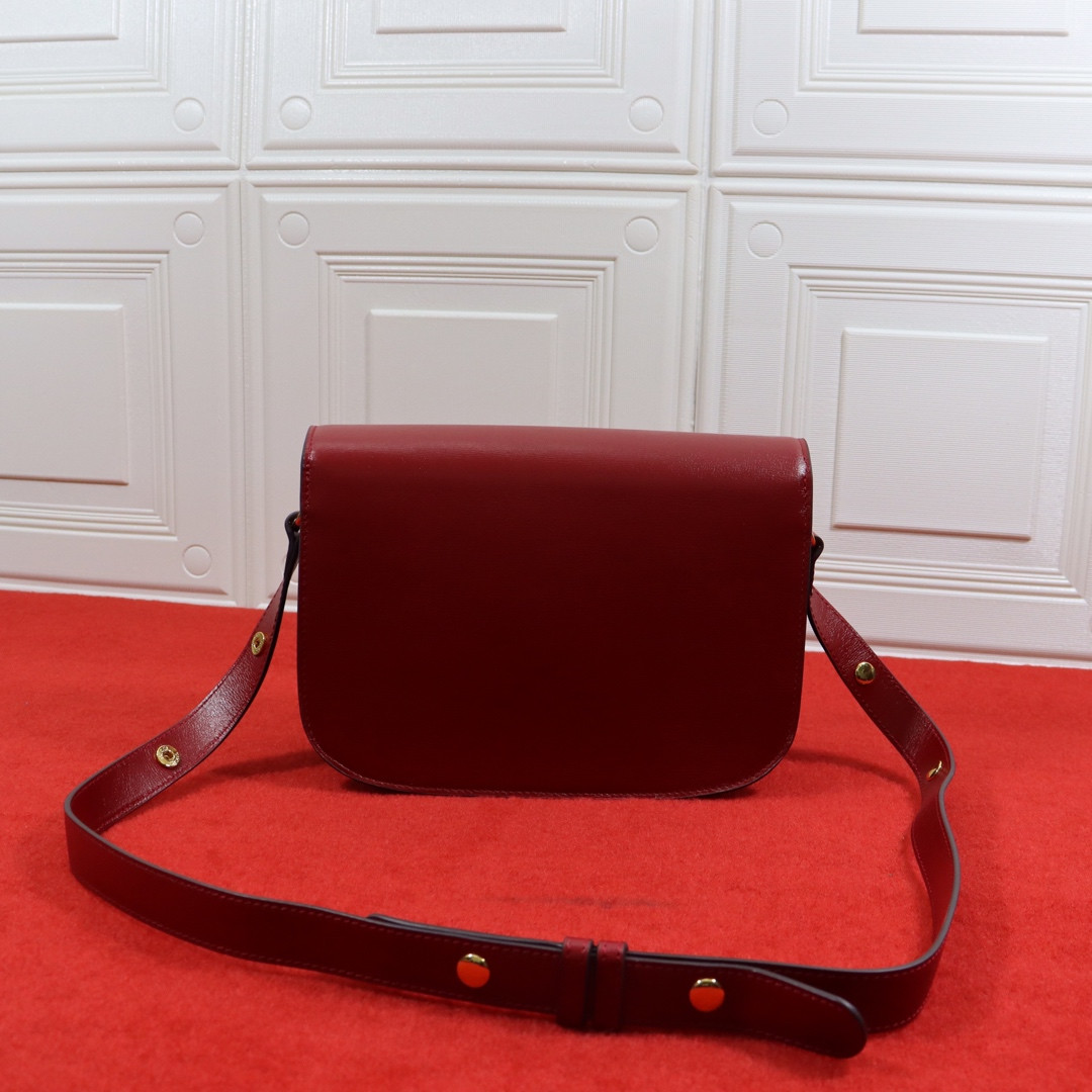 Gvc*1 HORSEBIT 1955 SHOULDER BAG RED 9.8"W x 7"H x 3.1"D
