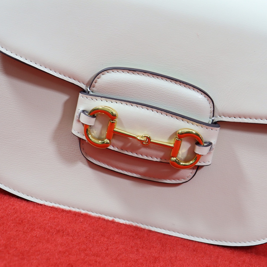 Gvc*1 HORSEBIT 1955 SHOULDER BAG WHITE 9.8"W x 7"H x 3.1"D