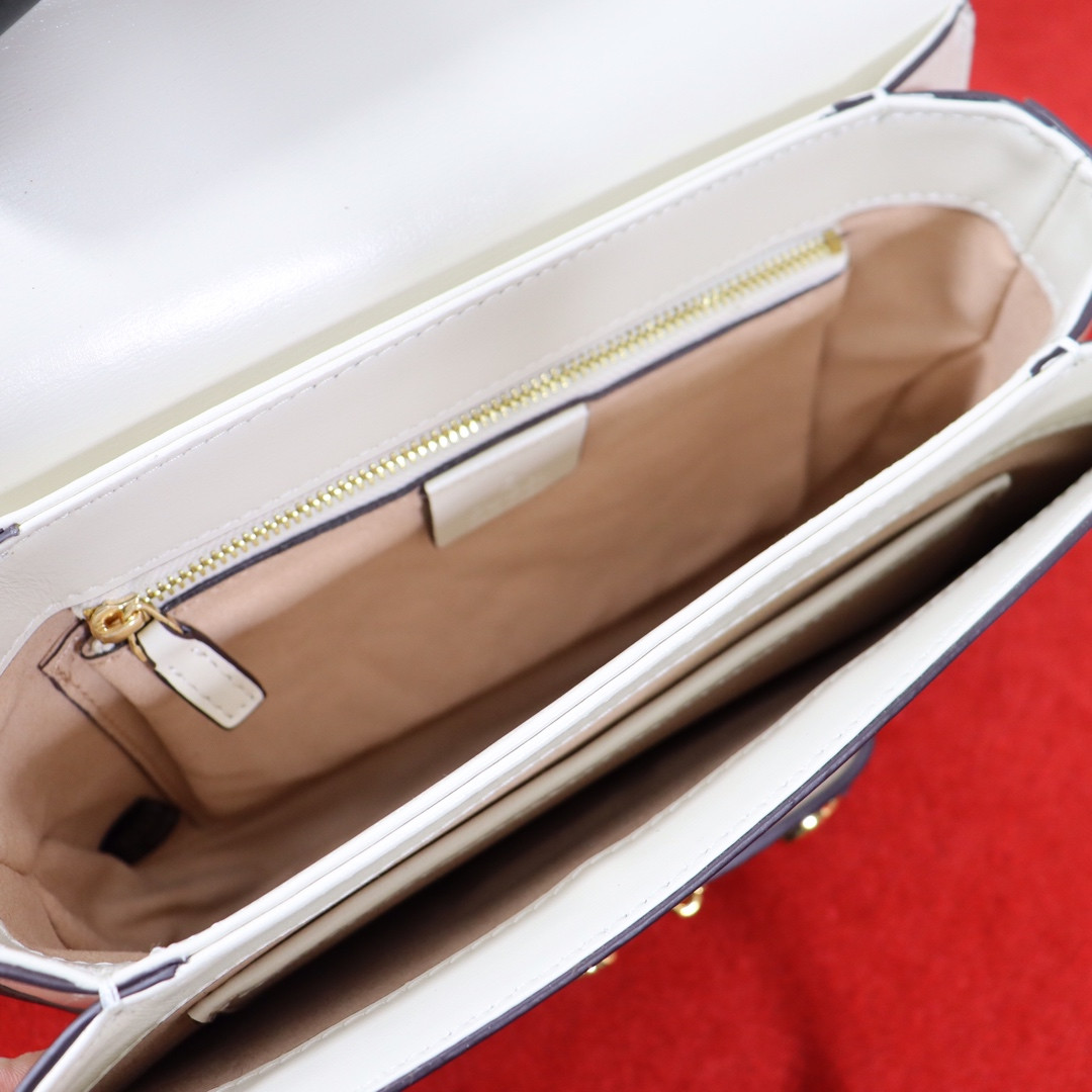 Gvc*1 HORSEBIT 1955 SHOULDER BAG WHITE 9.8"W x 7"H x 3.1"D