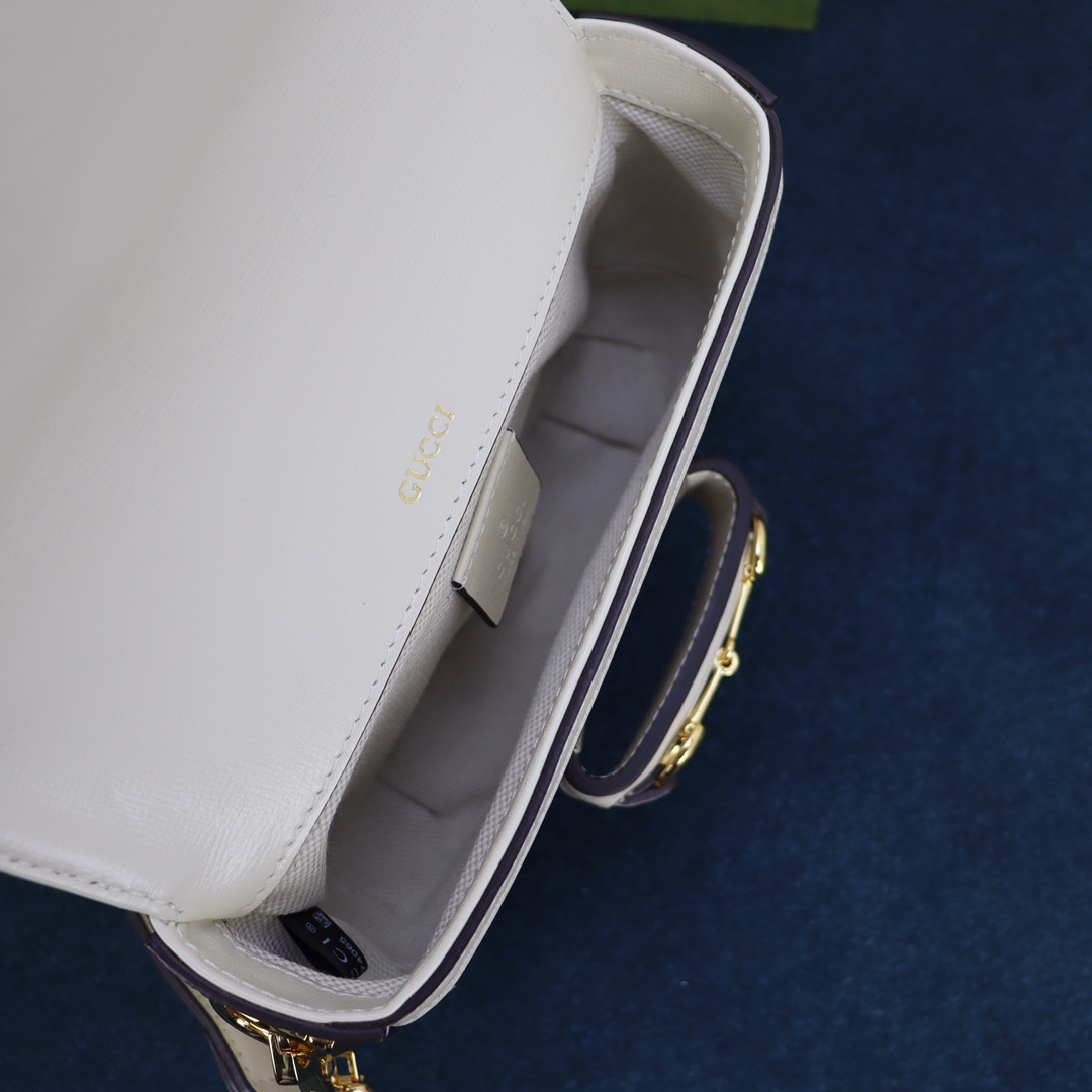 Gvc*1 HORSEBIT 1955 MINI BAG GRAY WHITE 8.1"W x 5.7"H x 2"D