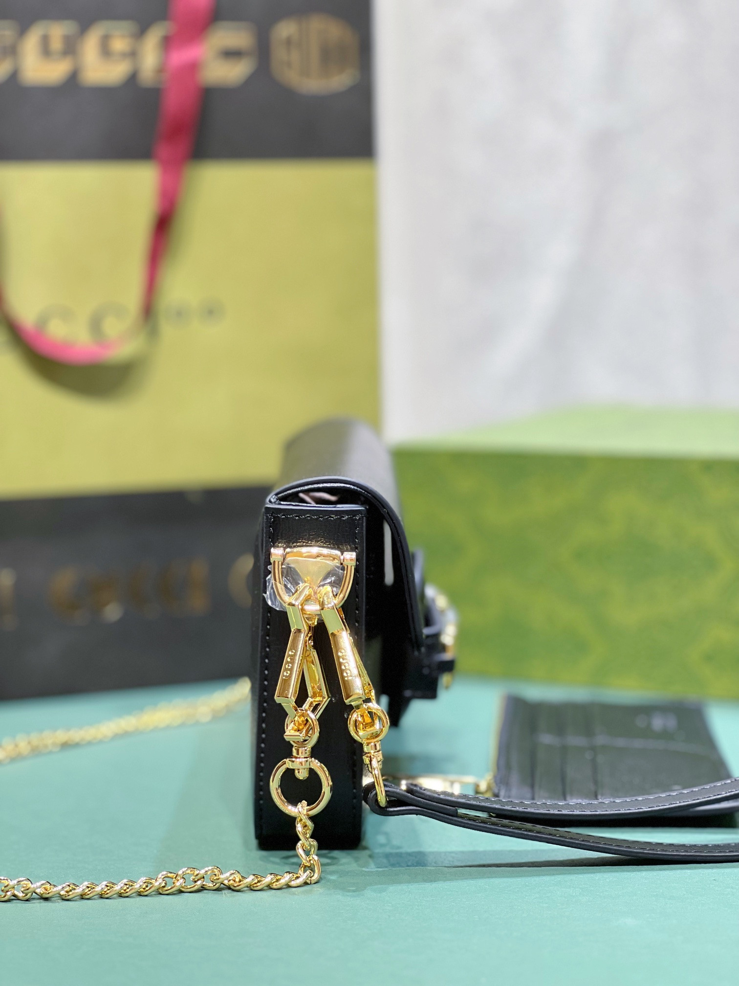 Gvc*1 HORSEBIT 1955 MINI BAG BLACK 8.5"W x 4.9"H x 1.2"D