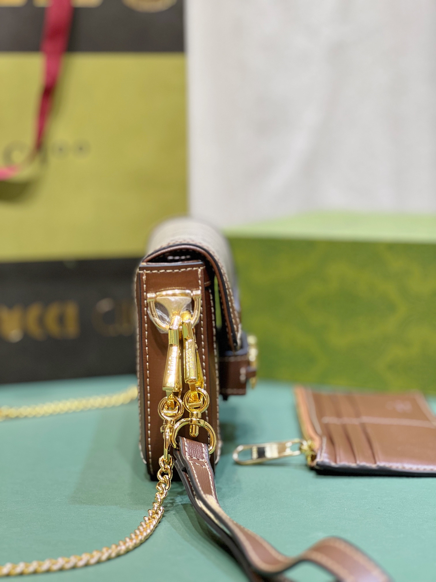 Gvc*1 HORSEBIT 1955 MINI BAG BROWN 8.5"W x 4.9"H x 1.2"D