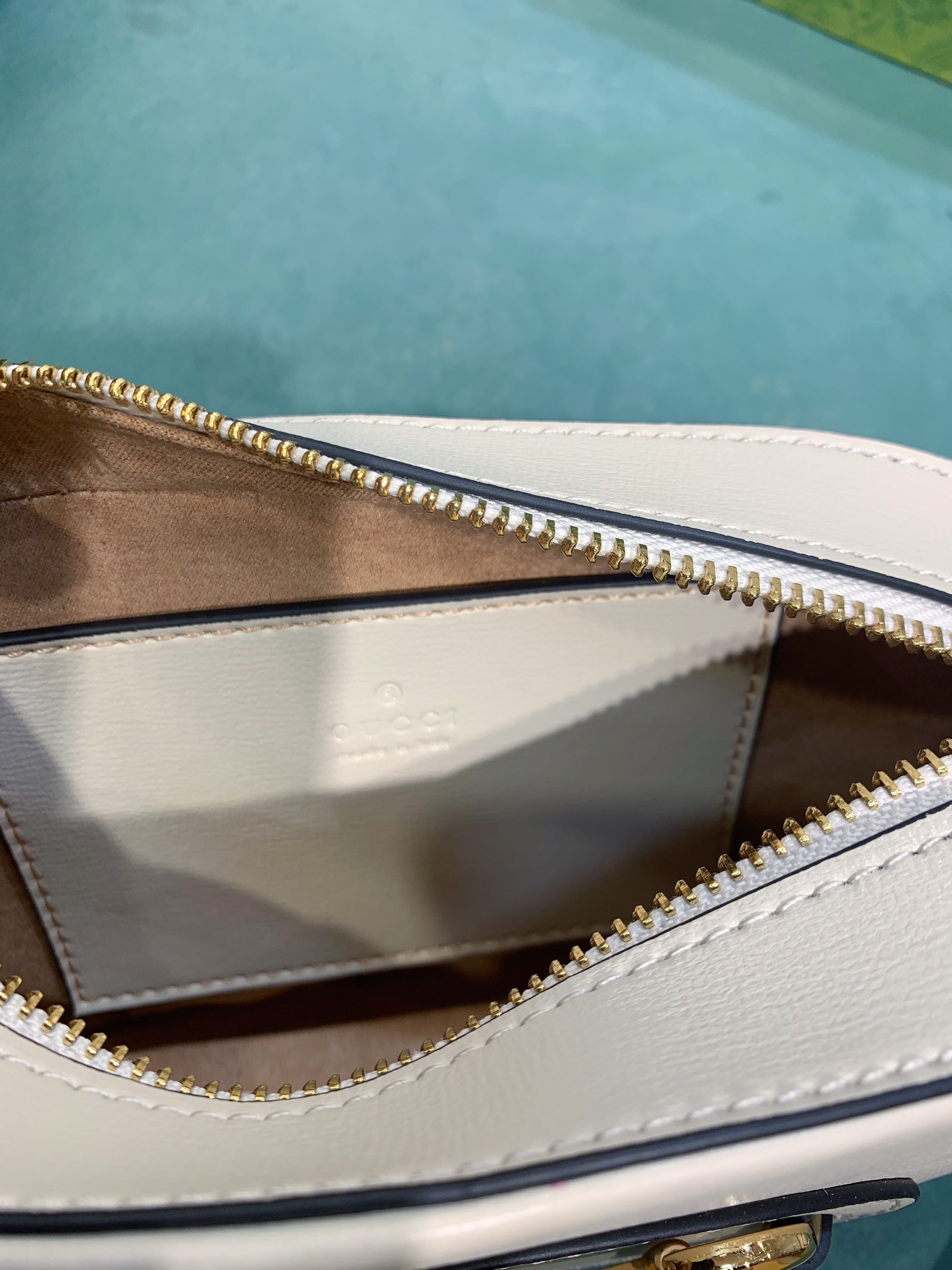 Gvc*1 HORSEBIT 1955 SMALL SHOULDER BAG WHITE 7.9"W x 5.1"H x 2.4"D