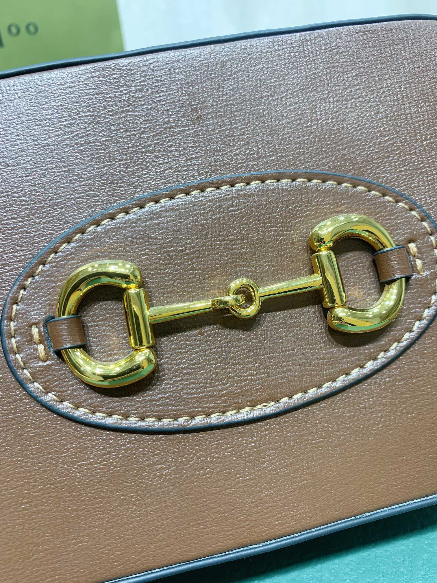 Gvc*1 HORSEBIT 1955 SMALL SHOULDER BAG BROWN 7.9"W x 5.1"H x 2.4"D