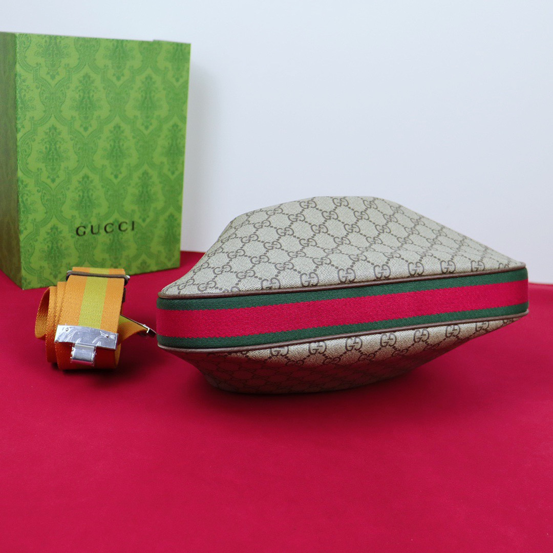 Gvc*1 ATTACHE MEDIUM SHOULDER BAG Beige and blue 13.8″W x 12.6″H x 2.4″D