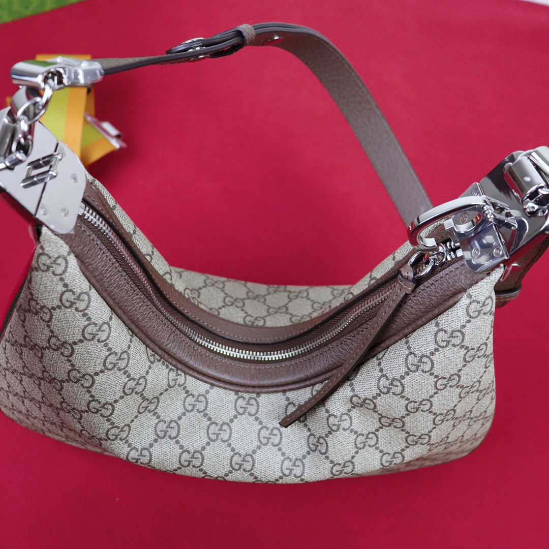 Gvc*1 ATTACHE MEDIUM SHOULDER BAG Beige and blue 13.8″W x 12.6″H x 2.4″D