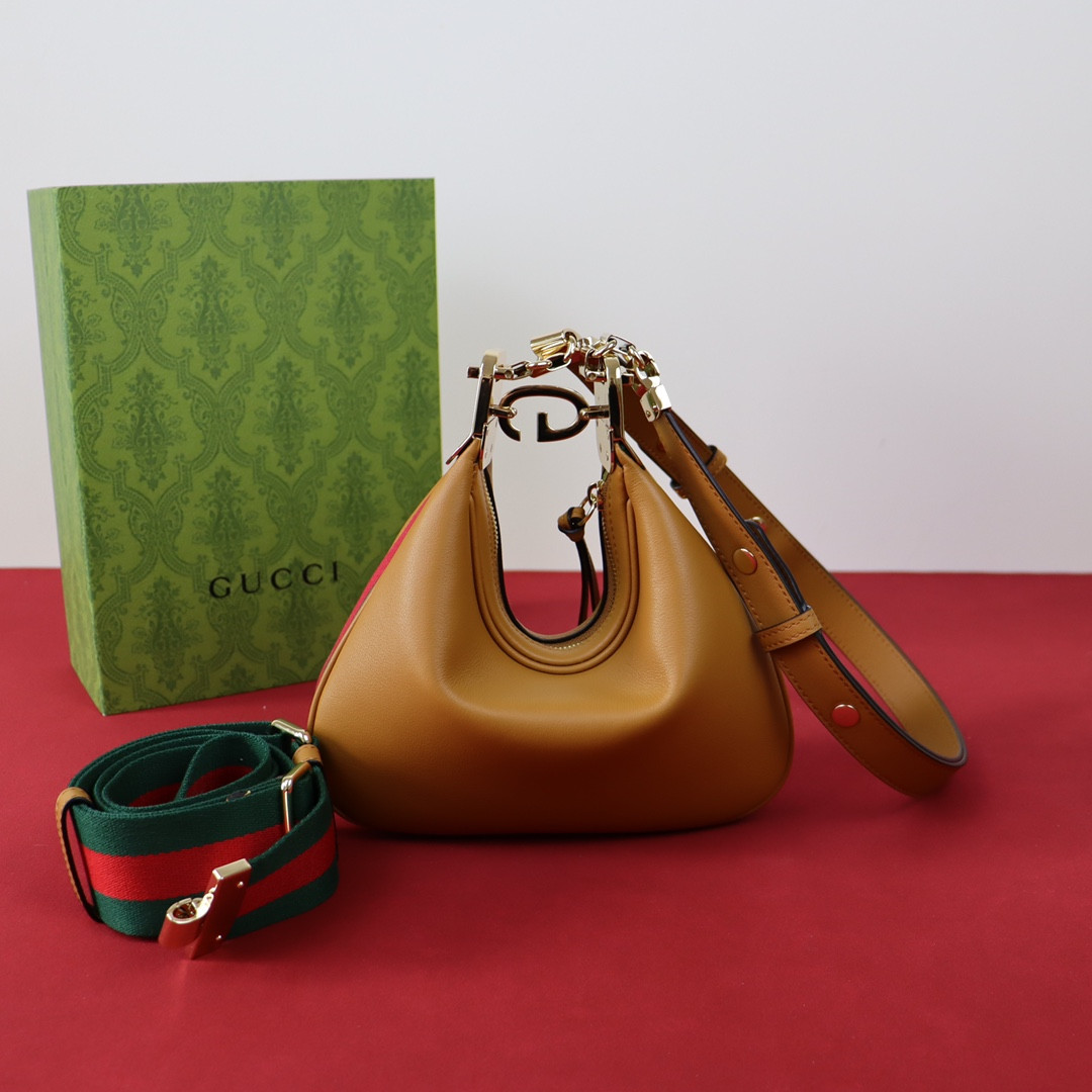 Gvc*1 ATTACHE SMALL SHOULDER BAG BROWN 9"W x 8.7"H x 2"D