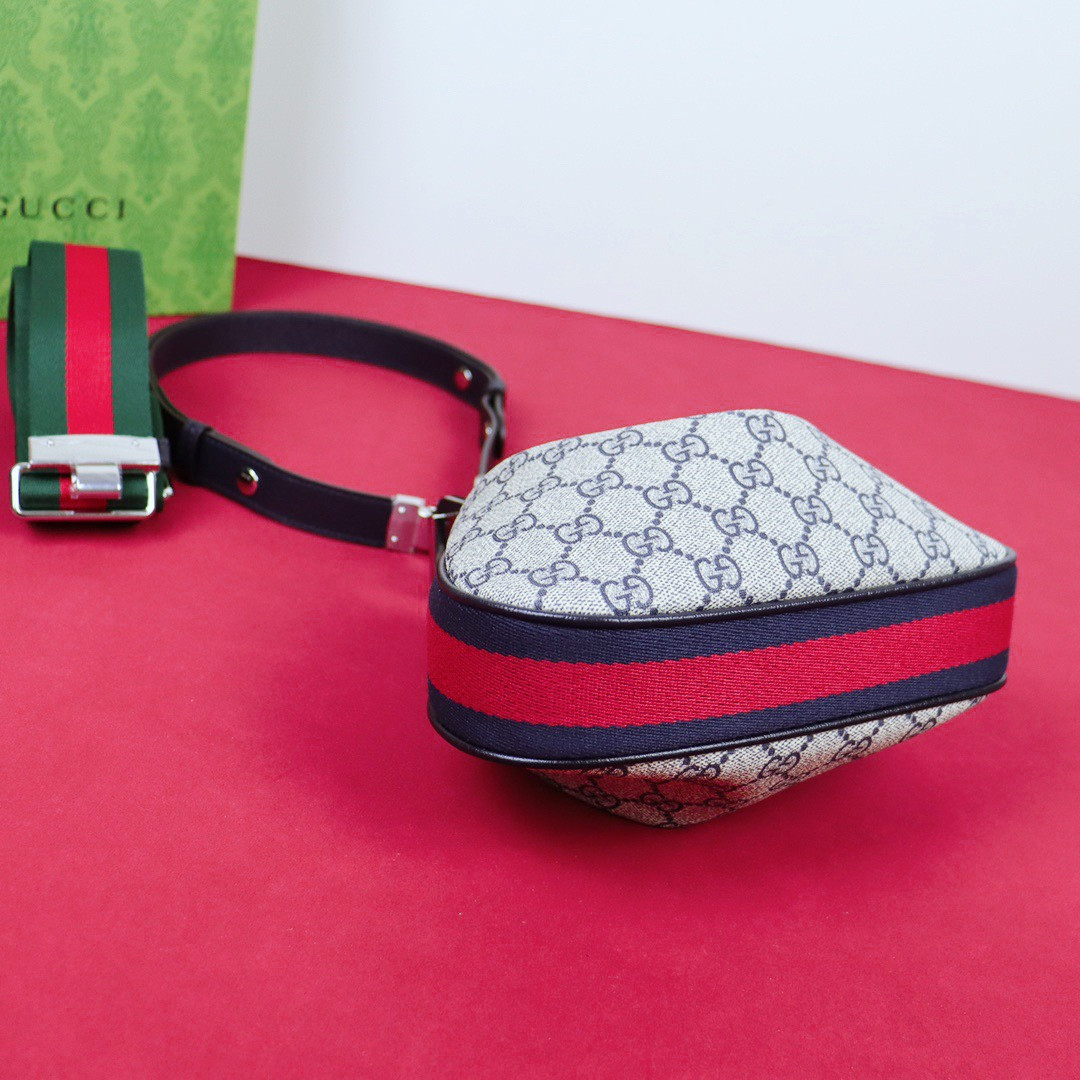 Gvc*1 ATTACHE SMALL SHOULDER BAG Beige and gray 9"W x 8.7"H x 2"D