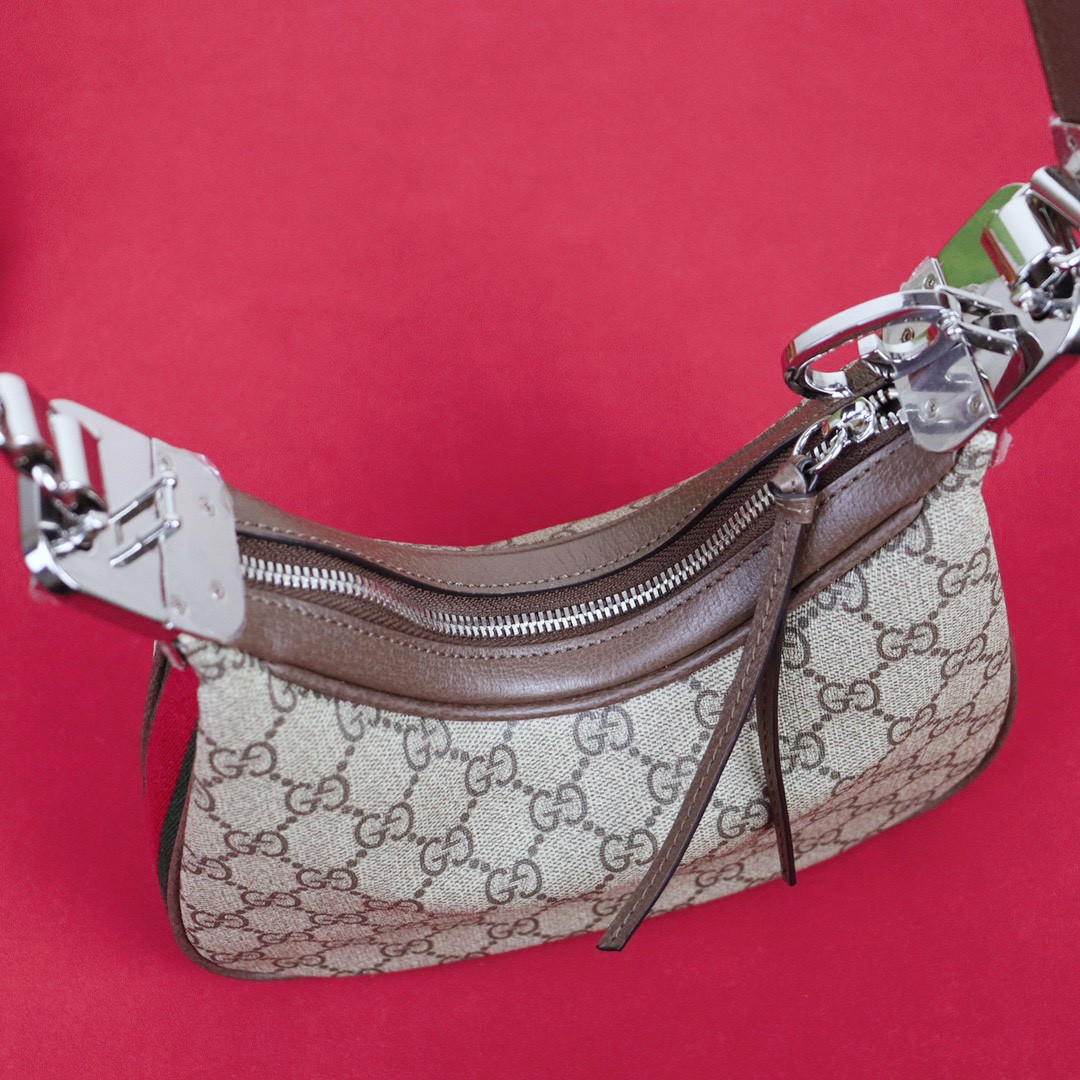 Gvc*1 ATTACHE SMALL SHOULDER BAG Beige and blue 9"W x 8.7"H x 2"D