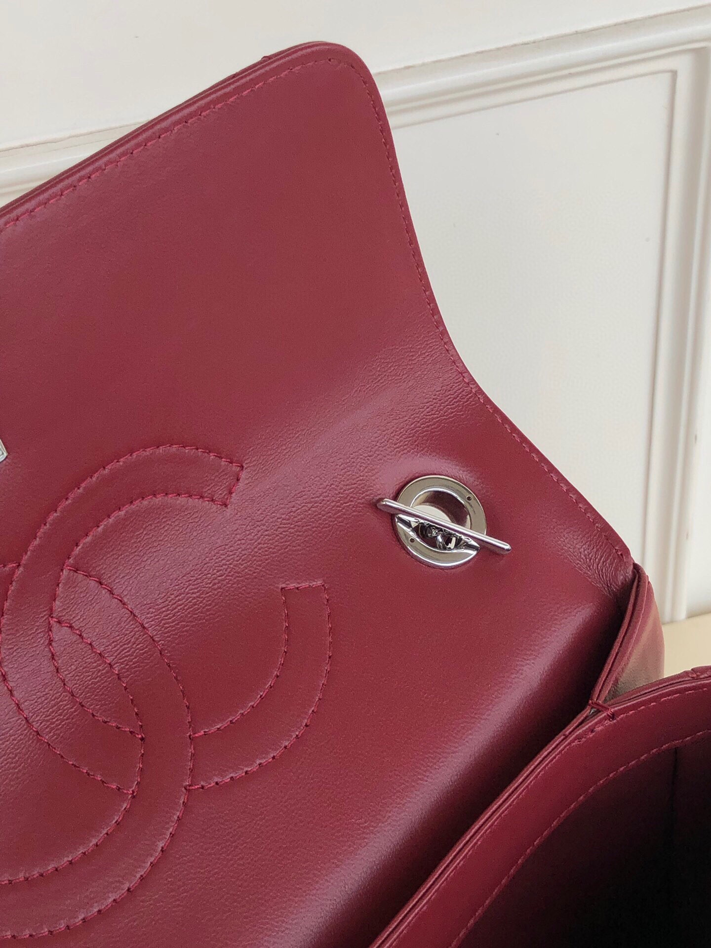 Ch**el FLAP BAG WITH TOP HANDLE 6.6 × 9.8 × 4.7 in