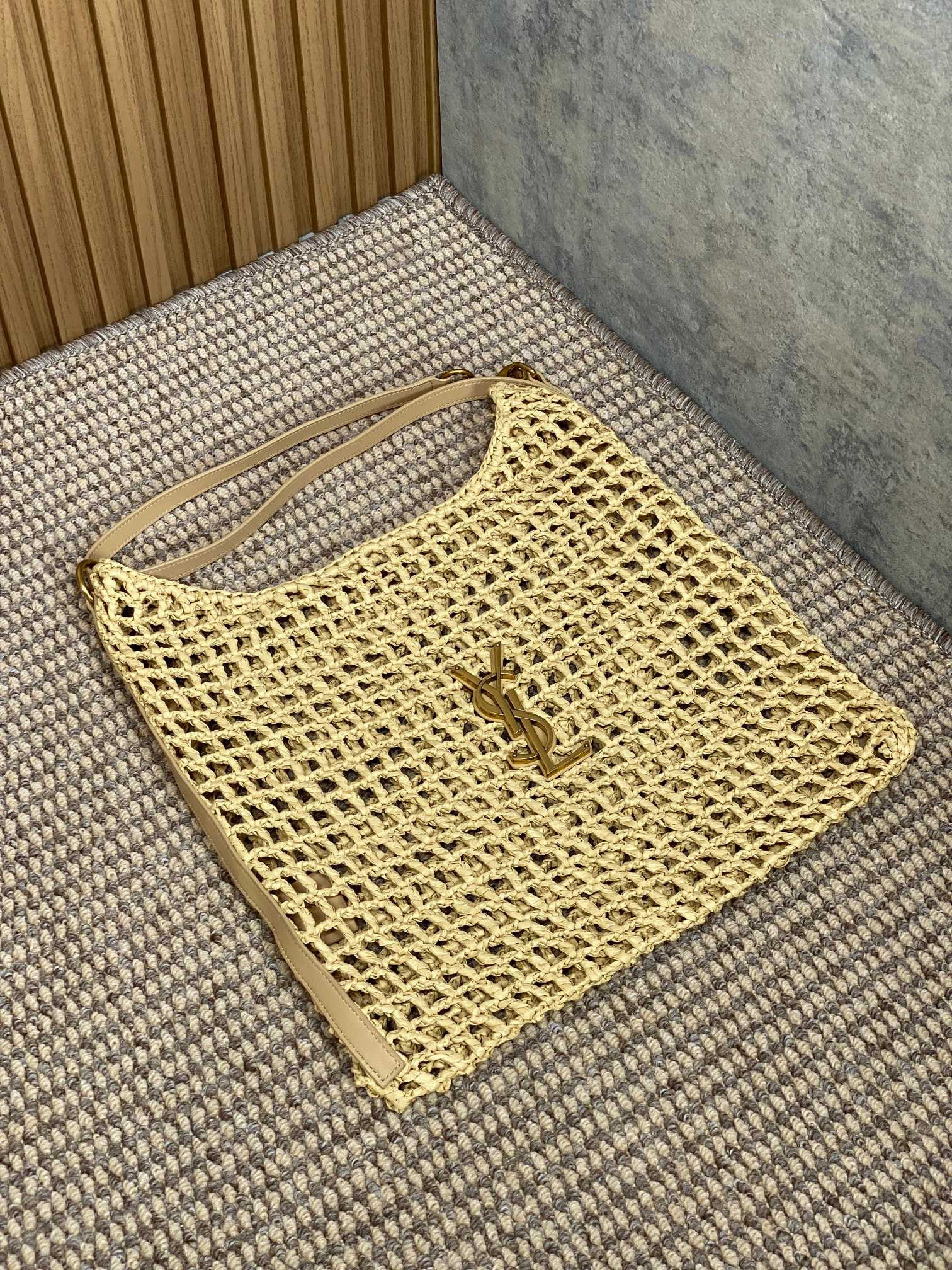 Y51 OXALIS BAG IN RAFFIA MACRAMÉ  Color Natural 14.6X15.7X1.2INCHES