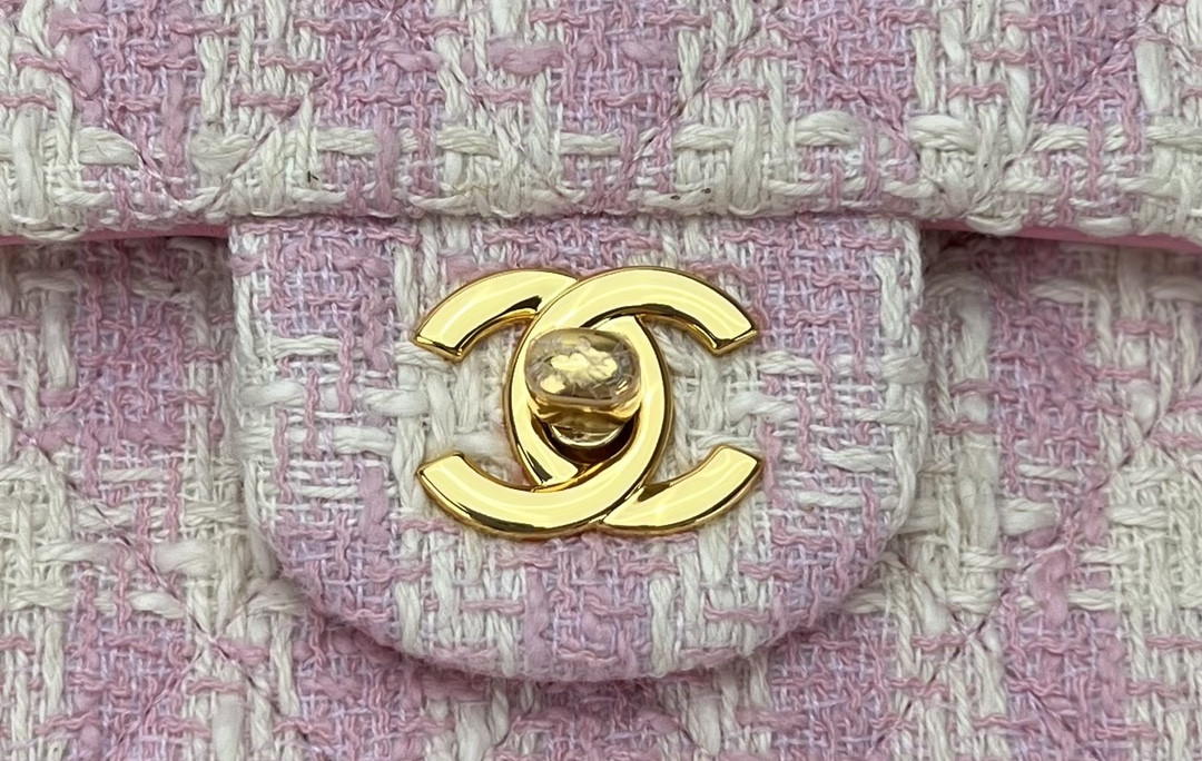Ch**el classic 11.12 handbag tweed & gold-tone metal 6 × 9.9 × 2.5 in