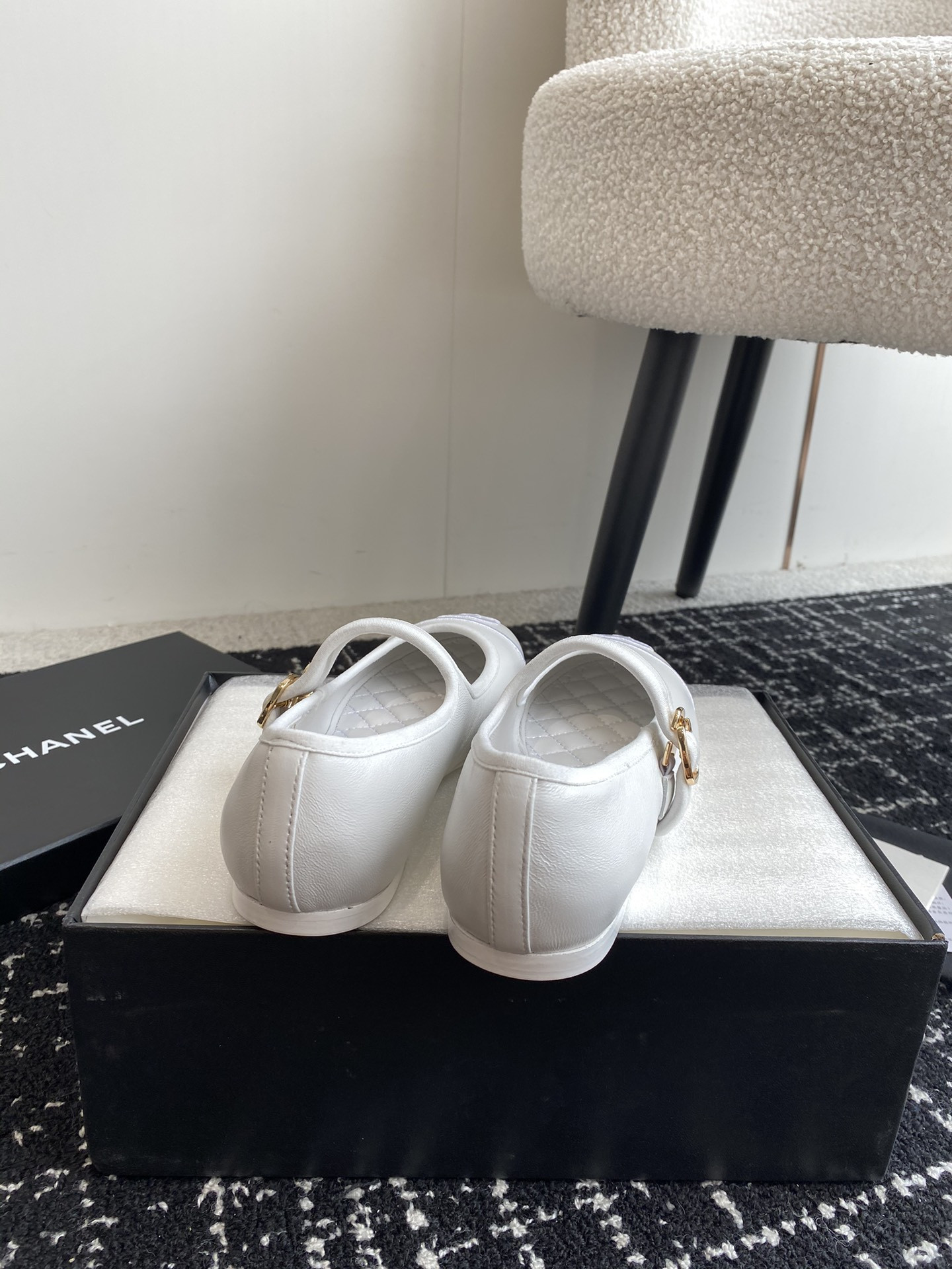 UA Ch**el MARY JANES Lambskin White