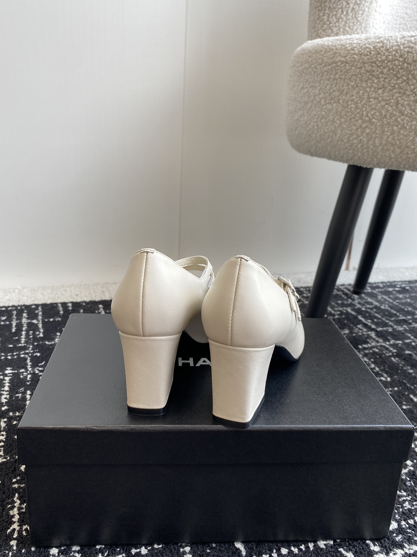 UA Ch**el MARY JANES Lambskin & Grosgrain