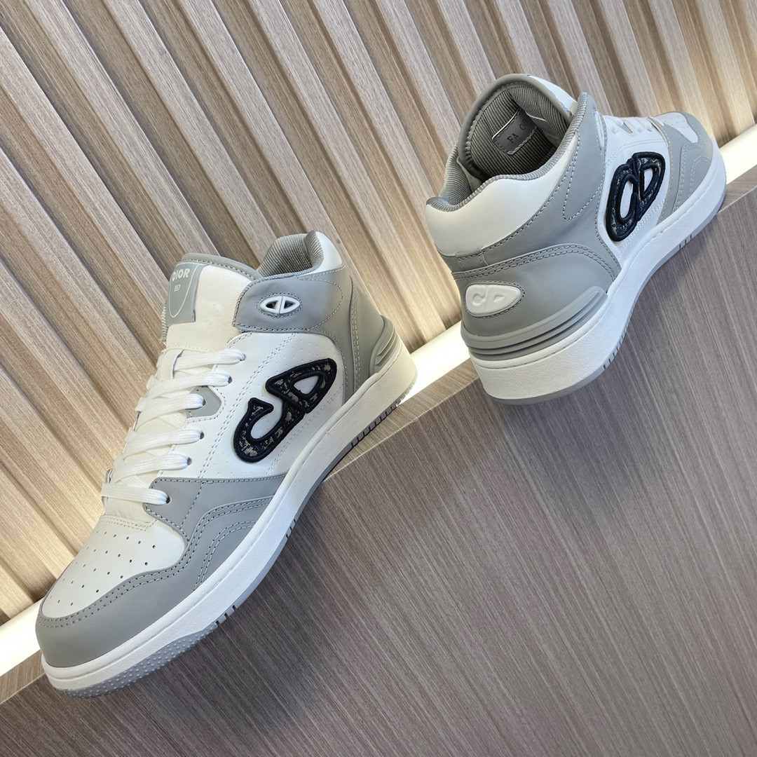 UA D10r B57 Mid-Top Sneaker Gray and White