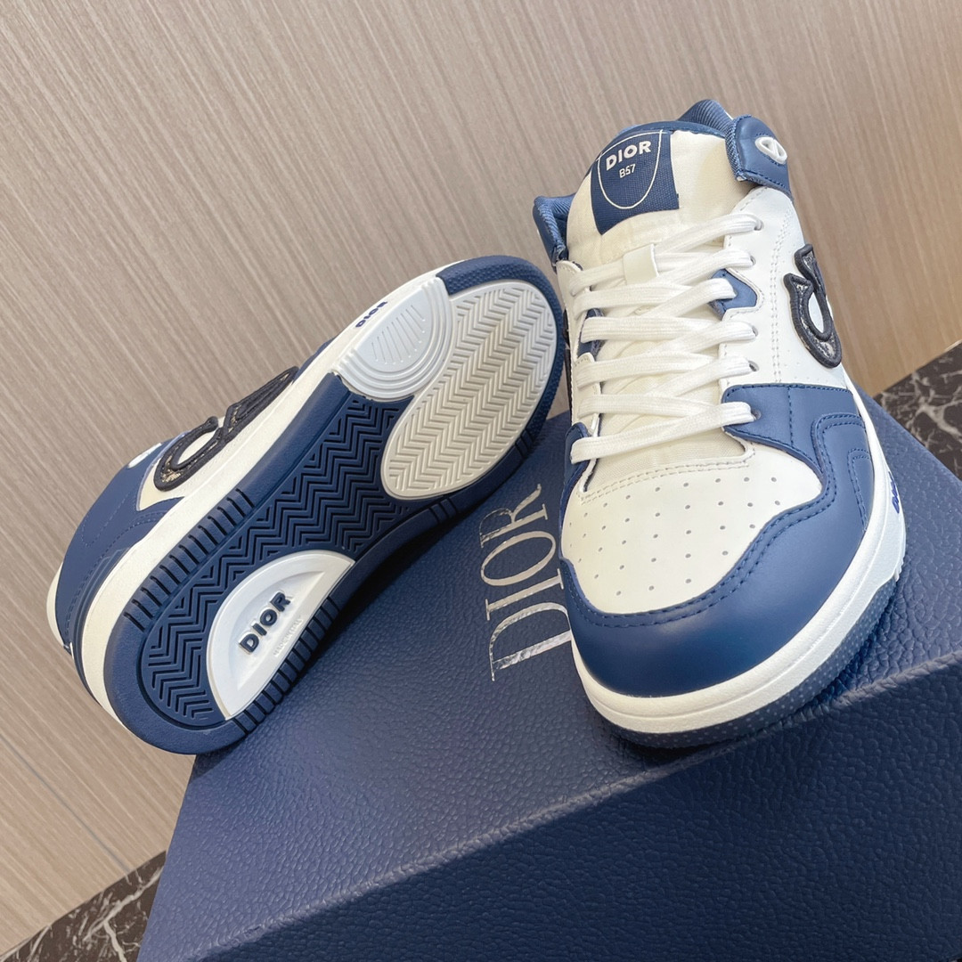 UA D10r B57 Mid-Top Sneaker Navy Blue and White