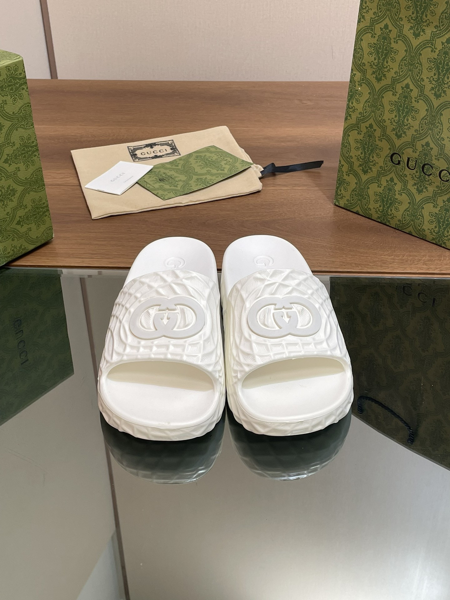 UA Gvc*1 INTERLOCKING G SLIDE SANDAL White