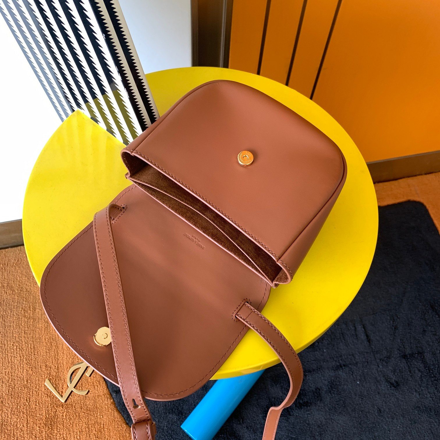 Y51 KAIA SMALL SATCHEL IN SMOOTH LEATHER 7.2 X 6.1 X 2.1 INCHES