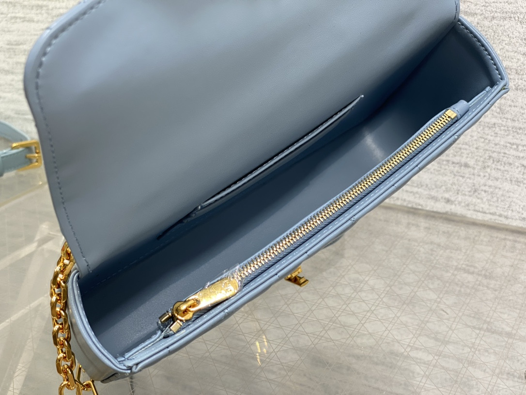 D10r Mini D10r Ange Bag Blue Macrocannage Calfskin 20 x 12 x 5 cm