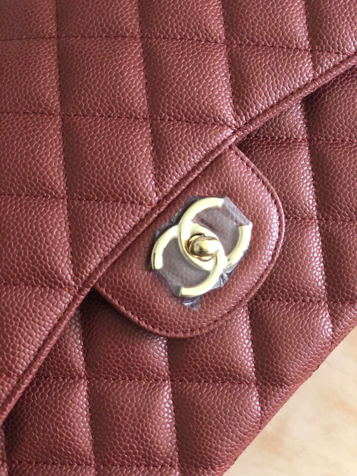 Ch**el Classic Flap Jumbo 30cm CF Gold Hardware 7.6 × 11.7 × 3.9 in