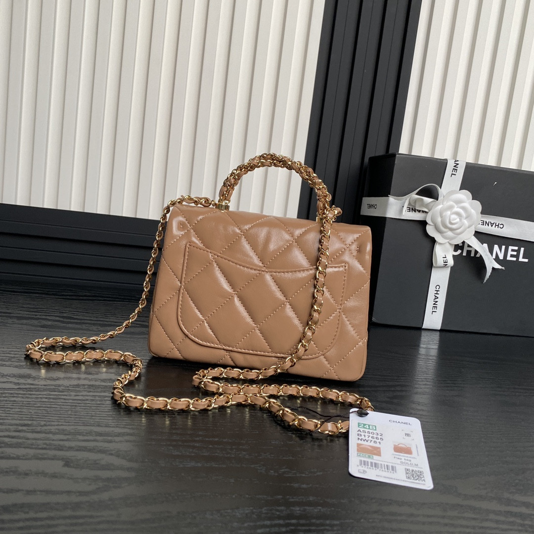 Ch**el MINI FLAP BAG WITH TOP HANDLE 14×19×8.5cm