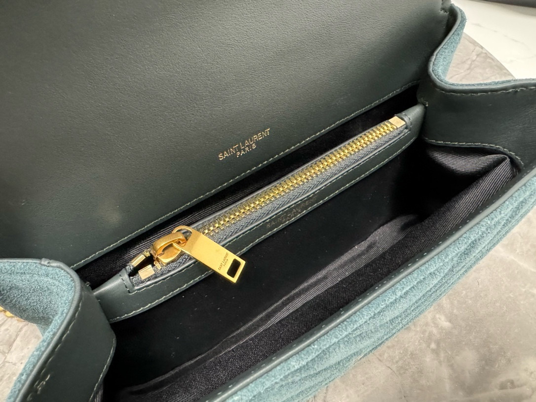 Y51 LOULOU QUILTED SUEDE 23x17x9cm