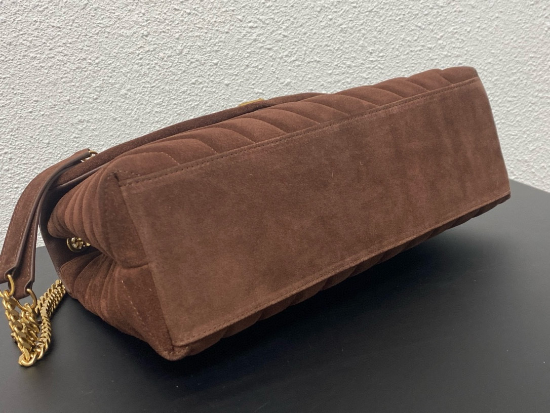 Y51 LOULOU QUILTED SUEDE 32x22x9cm