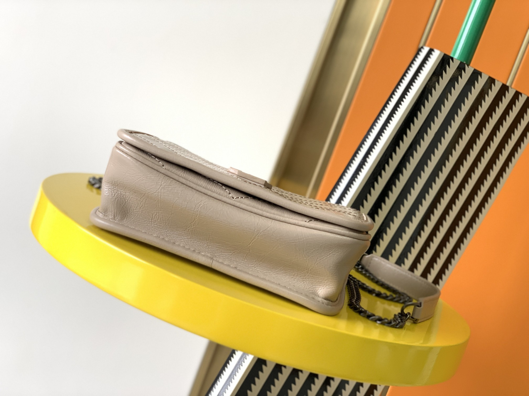 Y51 NIKI CHAIN WALLET IN SHINY LEATHER WHITE 19 x 15 x 6 CM