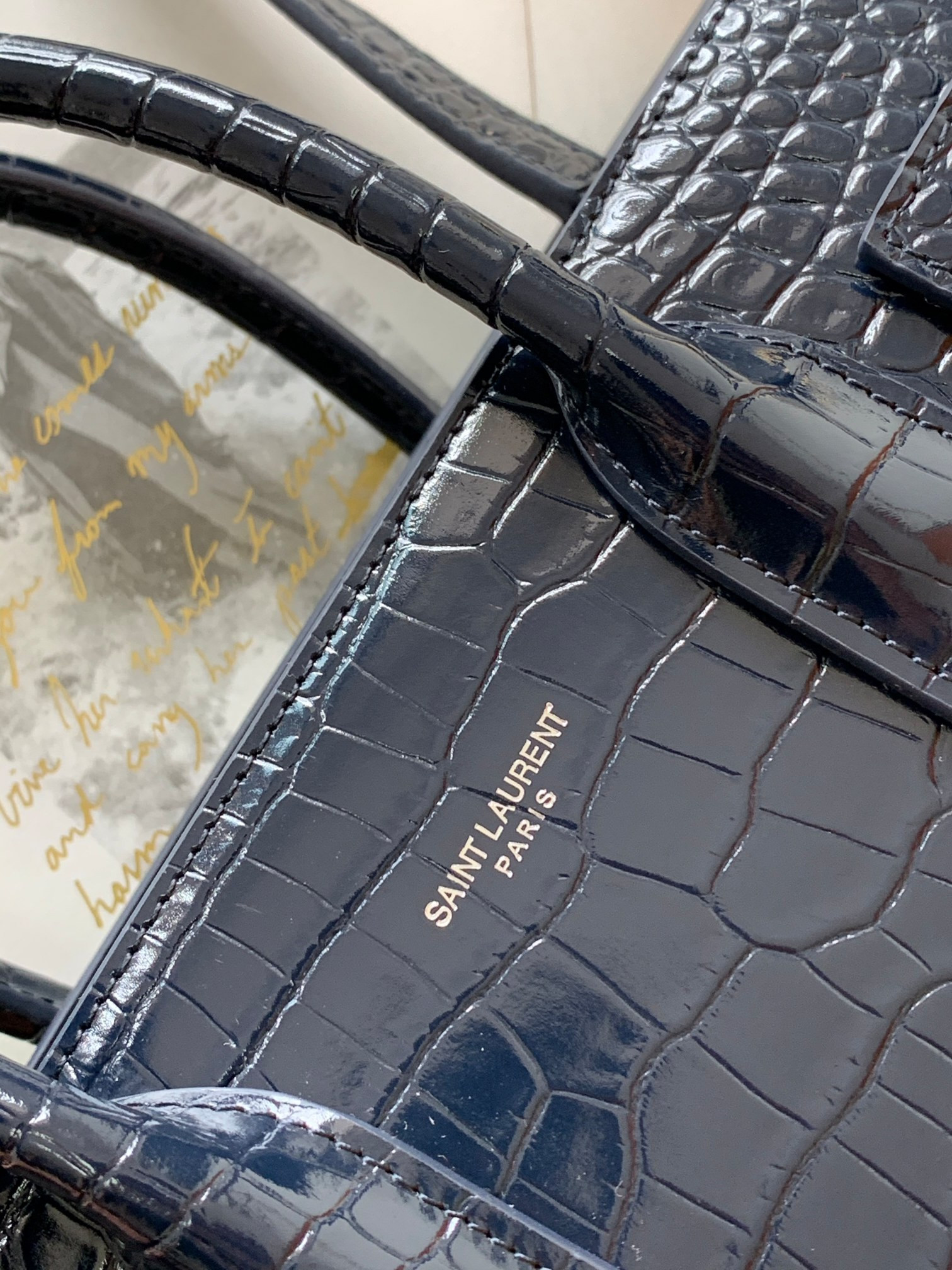 Y51 SAC DE JOUR IN EMBOSSED CROCODILE LEATHER - baby 26x13.5x12.5cm