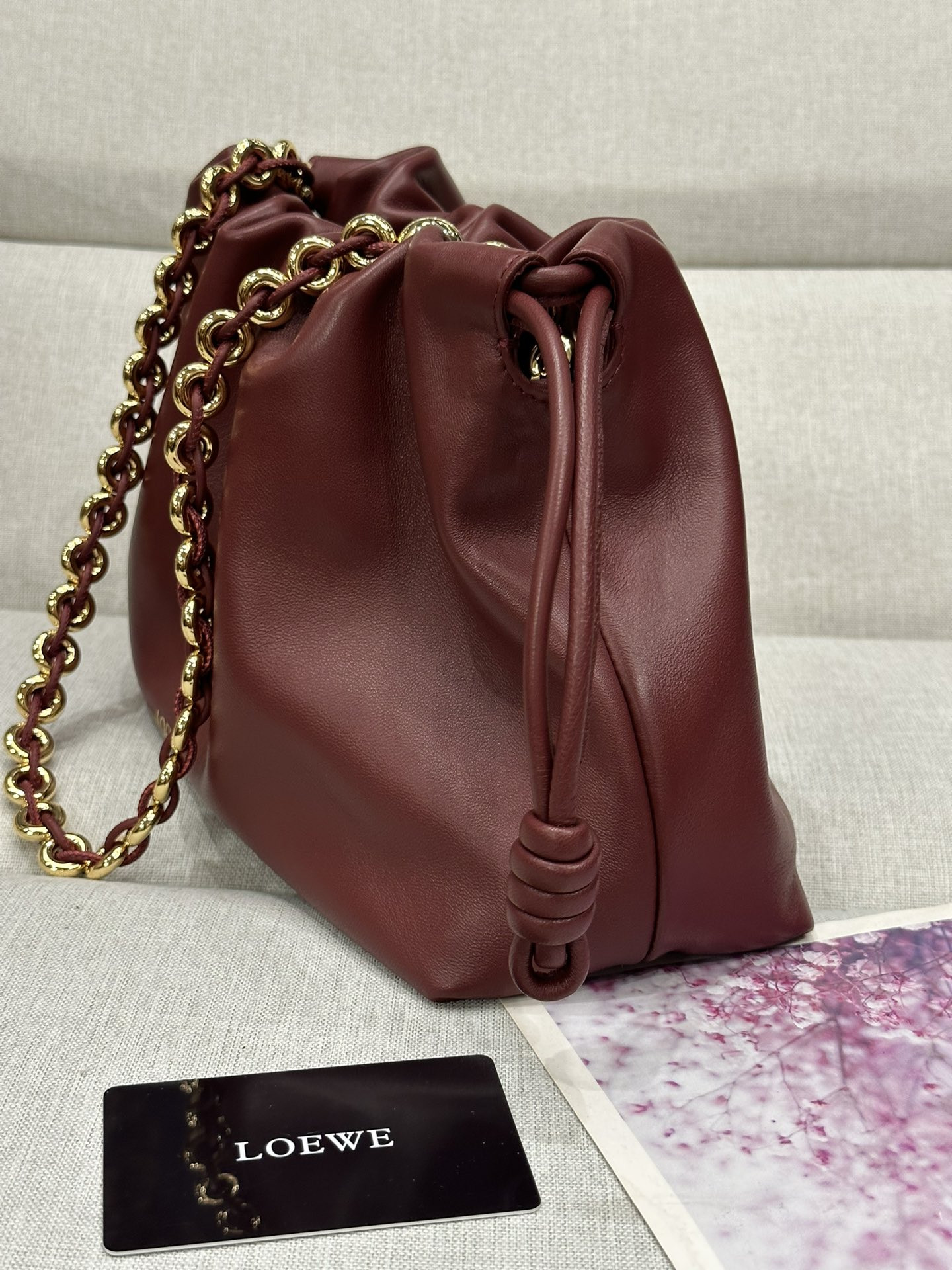 L0ew* Medium Flamenco purse in mellow nappa lambskin 30x10.5x20cm