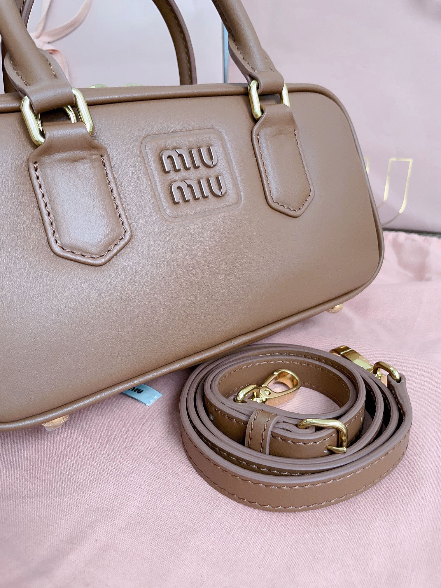 Miu Miu Arcadie leather bag 10.5x22x7.5cm